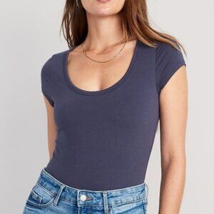 Old Navy Small Volcanic Glass Short-Sleeve Scoop-Neck Bodysuit